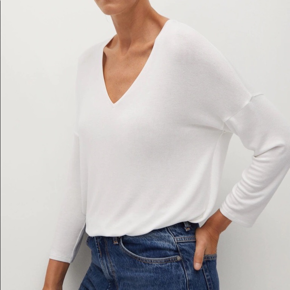 NWT MANGO V-neck Long Sleeve Shirt